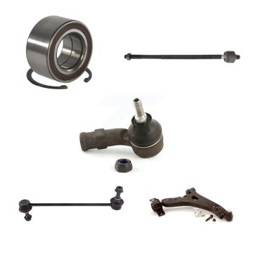 Front Right Bearing Lower Control Arm w/ Ball Joint Tie Rod Link Kit (5Pc) For Ford Focus K7T-103437