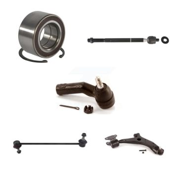 Front Right Bearing Lower Control Arm Tie Rod Link Kit (5Pc) For 2010-2013 Mazda 3 Sport K7T-103447