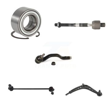 Front Right Bearing Lower Control Arm with BJ Tie Rod Link Kit (5Pc) For BMW 325xi 330xi K7T-103572