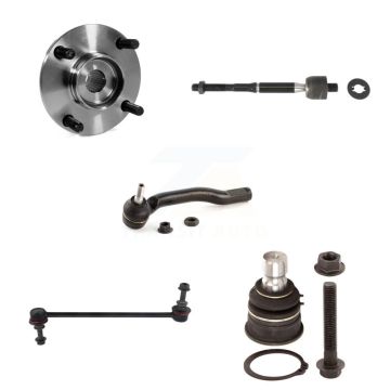 Front Right Hub Bearing Lower Ball Joint Tie Rod End Link Kit (5Pc) For Nissan Versa Cube K7T-104365