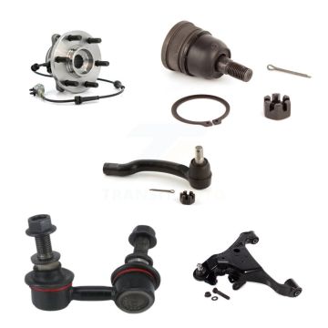 Front Left Bearing Lower Arm Upper Ball Joint Outer Tie Rod Link Kit (5Pc) For Nissan 4WD K7T-105557