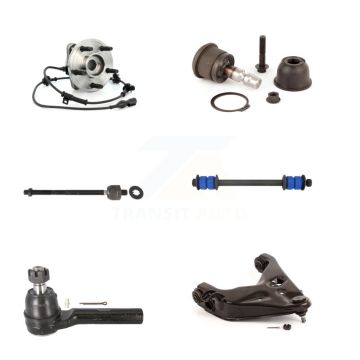 Front Left Bearing Lower Control Arm Upper Ball Joint Tie Rod Link Kit (6Pc) For Ford 4WD K7T-105585