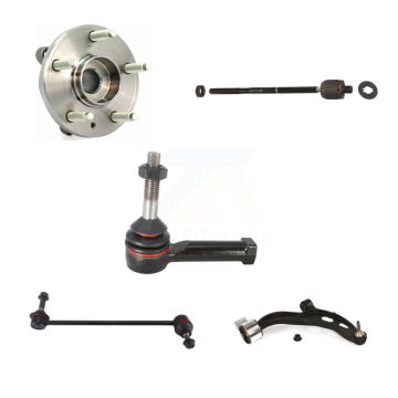 Front Right Bearing Lower Control Arm with BJ Tie Rod Link Kit (5Pc) For 2009 Lincoln MKS K7T-106651