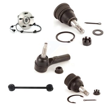 Front Left Hub Bearing Upper Lower Ball Joint Outer Tie Rod Link Kit (5Pc) For Jeep Grand K7T-106771