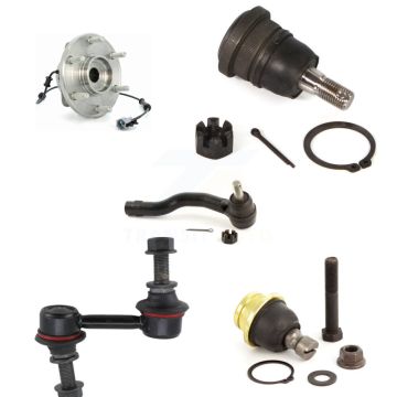Front Left Bearing Upper Lower Ball Joint Outer Tie Rod & Link Kit (5Pc) For Nissan TITAN K7T-106779