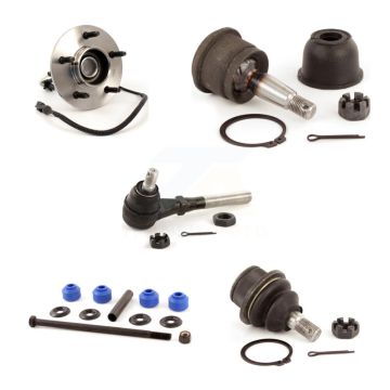 Front Left Hub Bearing Upper Lower Ball Joint Outer Tie Rod Link Kit (5Pc) For Ford F-150 K7T-106781