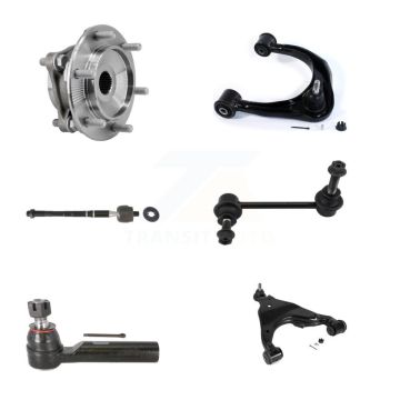 Front Left Hub Bearing Lower Upper Control Arm Tie Rod & Link Kit (6Pc) For Toyota Tacoma K7T-107074