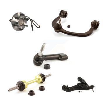 Front Left Bearing Lower Upper Control Arm Outer Tie Rod Link Kit (5Pc) For Ford Lincoln K7T-107091