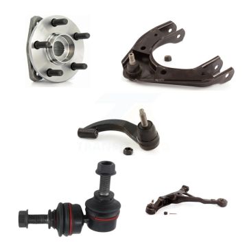 Front Left Hub Bearing Lower Upper Control Arm Outer Tie Rod Link Kit (5Pc) For Chrysler K7T-107095