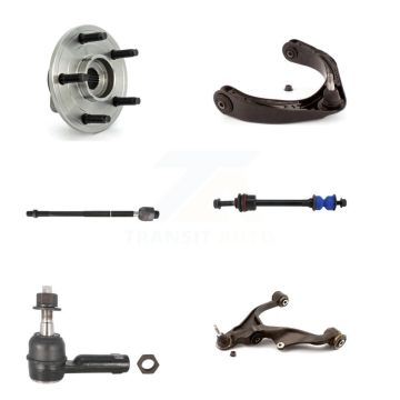 Front Left Hub Bearing Lower Upper Control Arm Tie Rod Link Kit (6Pc) For Dodge Ram 1500 K7T-107104