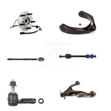 Front Left Hub Bearing Lower Upper Control Arm Tie Rod Link Kit (6Pc) For Dodge Ram 1500 K7T-107105