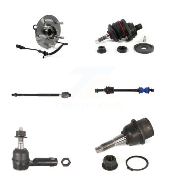 Front Hub Bearing Upper Lower Ball Joint Tie Rod End Link Kit (6Pc) For 2012 Ram 1500 4WD K7T-107197