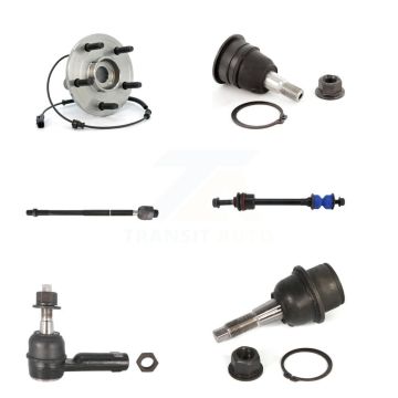 Front Hub Bearing Upper Lower Ball Joint Tie Rod & Link Kit (6Pc) For Dodge Ram 1500 4WD K7T-107205