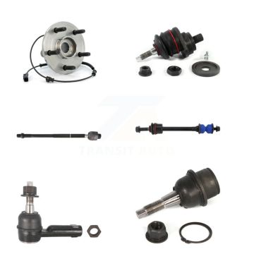 Front Hub Bearing Upper Lower Ball Joint Tie Rod & Link Kit (6Pc) For Ram 1500 Dodge 4WD K7T-107208