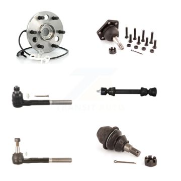 Front Hub Bearing Upper Lower Ball Joint Tie Rod End Link Kit (6Pc) For Cadillac Escalade K7T-107228