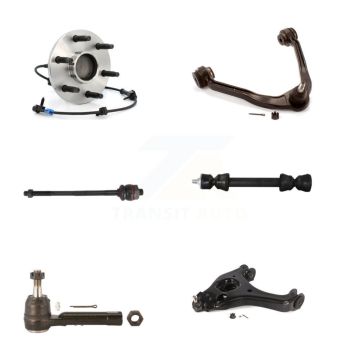 Front Left Hub Bearing Lower Upper Arm Tie Rod Link Kit (6Pc) For Chevrolet GMC Silverado K7T-107323