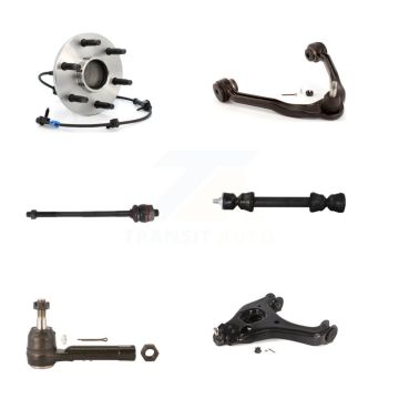 Front Left Hub Bearing Lower Upper Arm Tie Rod Link Kit (6Pc) For Chevrolet GMC Silverado K7T-107324