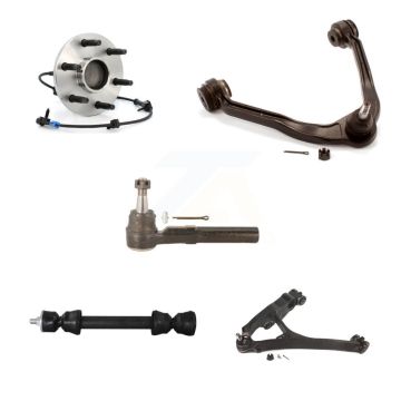 Front Left Hub Bearing Lower Upper Arm Outer Tie Rod & Link Kit (5Pc) For GMC Sierra 1500 K7T-107337