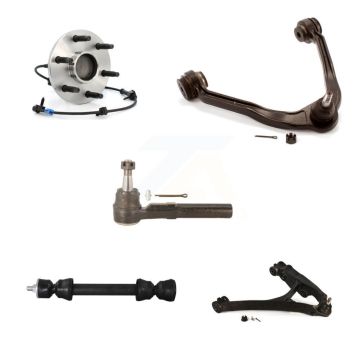 Front Right Hub Bearing Lower Upper Arm Outer Tie Rod Link Kit (5Pc) For GMC Sierra 1500 K7T-107377