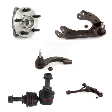 Front Right Hub Bearing Lower Upper Control Arm Outer Tie Rod Link Kit (5Pc) For Chrysler K7T-107561