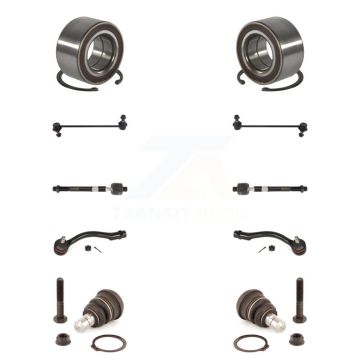 Front Bearing Lower Ball Joint Outer Inner Tie Rod & Sway Bar Link Kit (10Pc) For Kia Rio K7T-107785