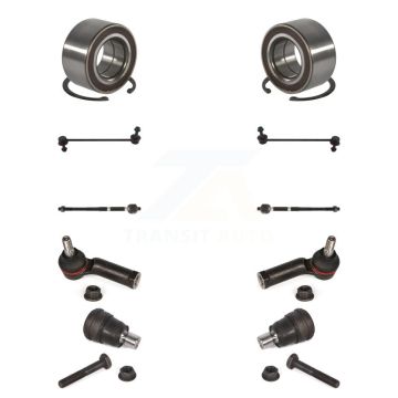 Front Wheel Bearing Lower Ball Joint Outer Inner Tie Rod Link Kit (10Pc) For Ford Fiesta K7T-107817