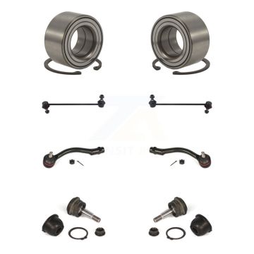 Front Bearing Lower Ball Joint Outer Tie Rod & Sway Bar Link Kit (8Pc) For Hyundai Accent K7T-107862