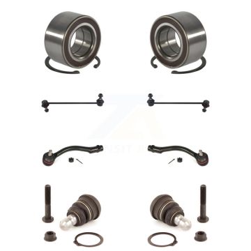 Front Wheel Bearing Lower Ball Joint Outer Tie Rod & Sway Bar Link Kit (8Pc) For Kia Rio K7T-107885