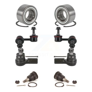 Front Bearing Lower Ball Joint Outer Tie Rod End Sway Bar Link Kit (8Pc) For Honda Civic K7T-108107