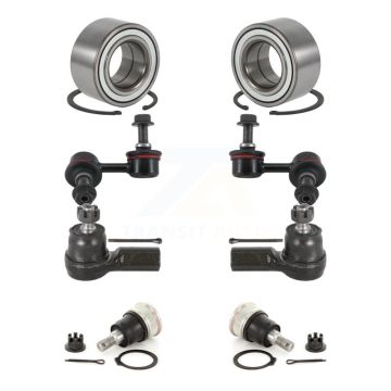 Front Bearing Lower Ball Joint Outer Tie Rod End Sway Bar Link Kit (8Pc) For Honda Civic K7T-108109