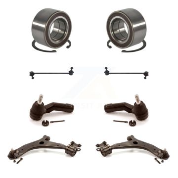 Front Bearing Lower Control Arm with BJ Outer Tie Rod Link Kit (8Pc) For Mazda 3 5 Sport K7T-108223