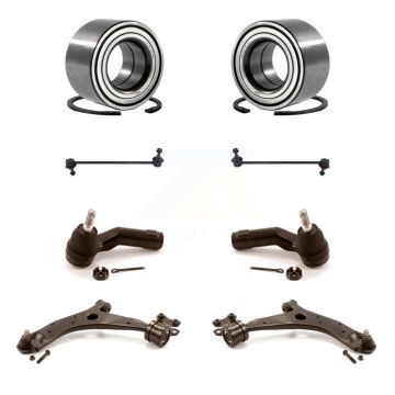Front Bearing Lower Control Arm with Ball Joint Outer Tie Rod Link Kit (8Pc) For Mazda 3 K7T-108224