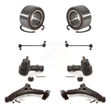 Front Bearing Lower Control Arm Outer Tie Rod Link Kit (8Pc) For Ford Focus 10.70" Length K7T-108239