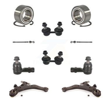 Front Bearing Lower Arm Outer Inner Tie Rod Link Kit (10Pc) For 2001-2006 Hyundai Elantra K7T-108259