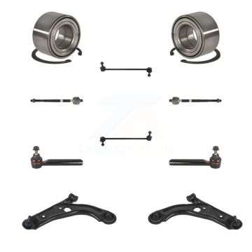 Front Bearing Lower Control Arm with BJ Outer Inner Tie Rod Link Kit (10Pc) For Fiat 500 K7T-108280