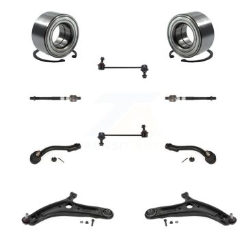Front Bearing Lower Control Arm with BJ Outer Inner Tie Rod Link Kit (10Pc) For Kia Soul K7T-108396