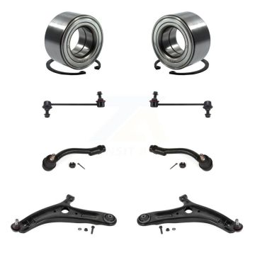 Front Bearing Lower Control Arm with Ball Joint Outer Tie Rod Link Kit (8Pc) For Kia Soul K7T-108397