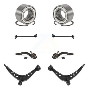 Front Bearing Lower Control Arm with BJ Outer Tie Rod Link Kit (8Pc) For BMW 325xi 330xi K7T-108412