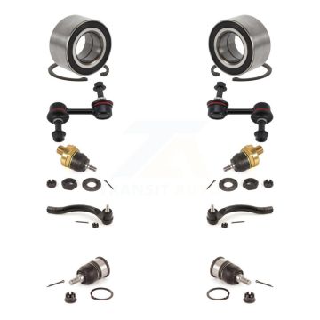 Front Wheel Bearing Upper Lower Ball Joint Outer Tie Rod Link Kit (10Pc) For Honda Accord K7T-108551