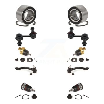 Front Bearing Upper Lower Ball Joint Outer Tie Rod Link Kit (10Pc) For 2007-2008 Acura TL K7T-108555