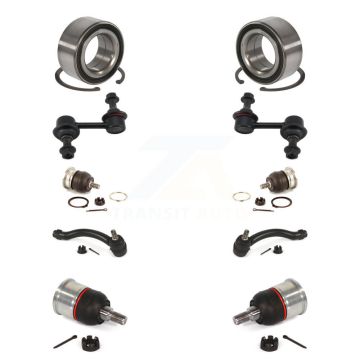Front Bearing Upper Lower Ball Joint Outer Tie Rod Link Kit (10Pc) For 2009-2014 Acura TL K7T-108556