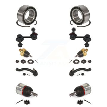Front Bearing Upper Lower Ball Joint Outer Tie Rod Link Kit (10Pc) For 2009-2014 Acura TL K7T-108557