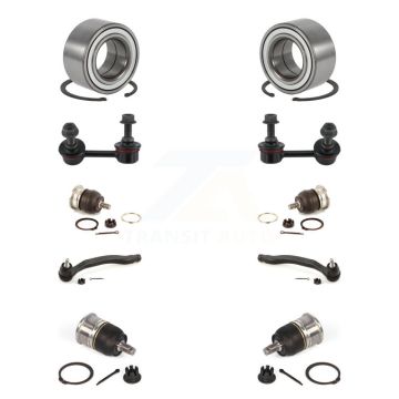 Front Bearing Upper Lower Ball Joint Outer Tie Rod Link Kit (10Pc) For Honda Accord Acura K7T-108558