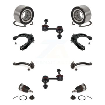 Front Wheel Bearing Upper Control Arm Lower Ball Joint Outer Tie Rod Link Kit (10Pc) For K7T-108611