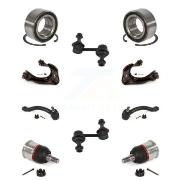 Front Bearing Upper Arm Lower Ball Joint Outer Tie Rod Link Kit (10Pc) For 09-14 Acura TL K7T-108615