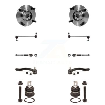 Front Bearing Lower Ball Joint Outer Inner Tie Rod Link Kit (10Pc) For Nissan Versa Cube K7T-108680