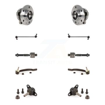 Front Hub Bearing Lower Ball Joint Outer Inner Tie Rod End Link Kit (10Pc) For Volvo XC90 K7T-108683