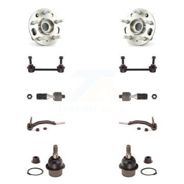 Front Hub Bearing Lower Ball Joint Outer Inner Tie Rod & Link Kit (10Pc) For Cadillac CTS K7T-108689