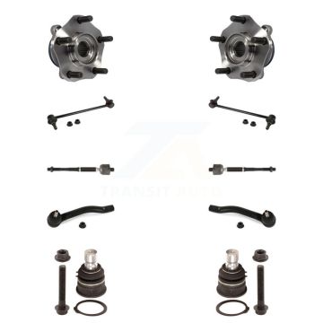 Front Bearing Lower Ball Joint Outer Inner Tie Rod Link Kit (10Pc) For Nissan Sentra LEAF K7T-108701