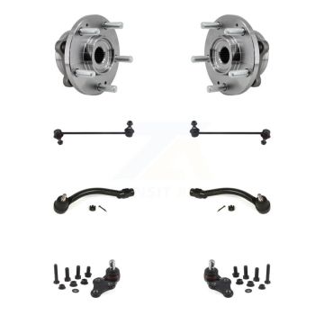 Front Hub Bearing Lower Ball Joint Outer Tie Rod & Link Kit (8Pc) For 2017-2019 Kia Soul K7T-108779
